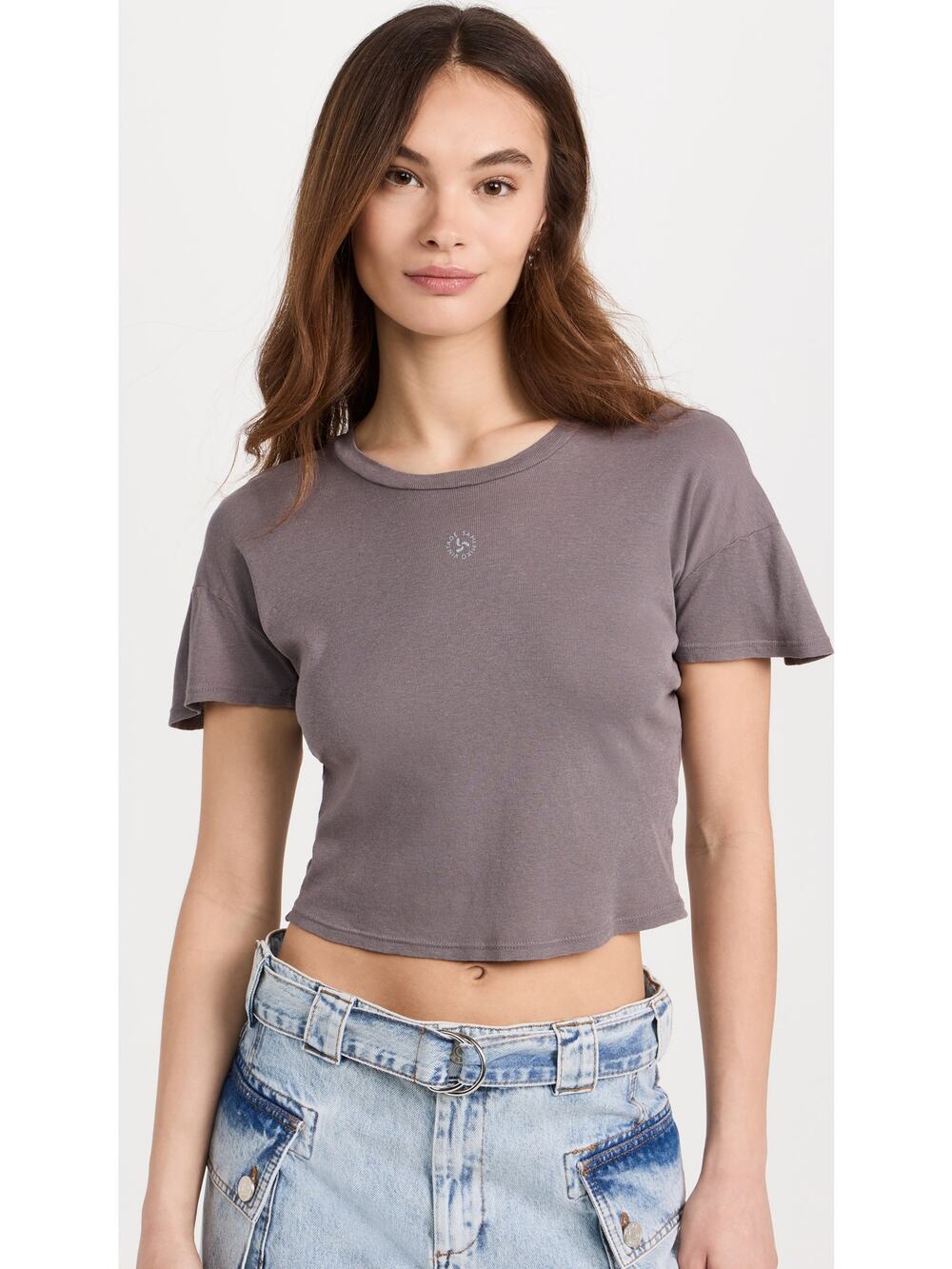 New Sami Miro Vintage Mini Tee in Graphite Grey Women's Size L